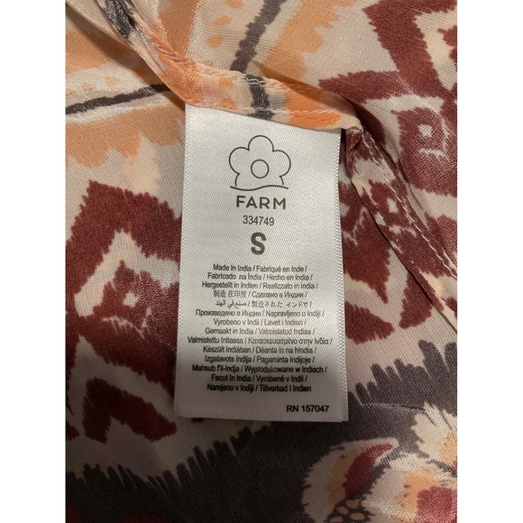 Farm Rio Printed Long Sleeve Maxi Dress Button Down Boho Chic Size S - Picture 7 of 14